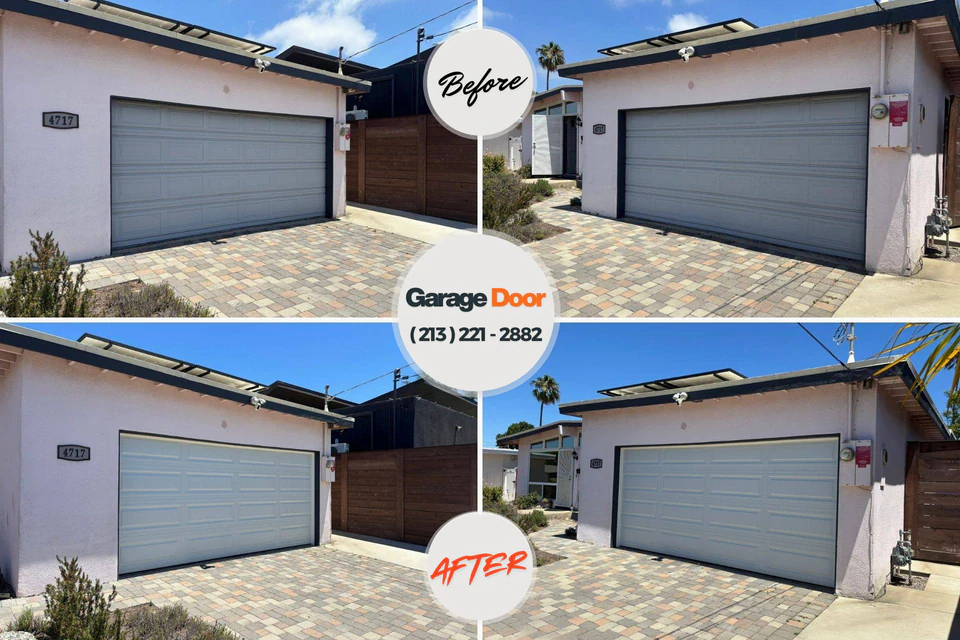 Before and after: garage door repair Mint Hill, NC